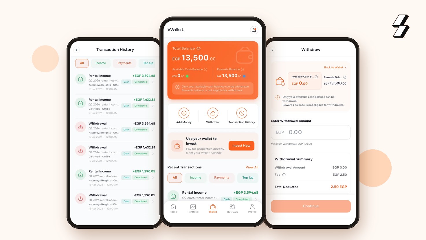 The Amtaar Wallet: transaction history, balances and withdrawals.